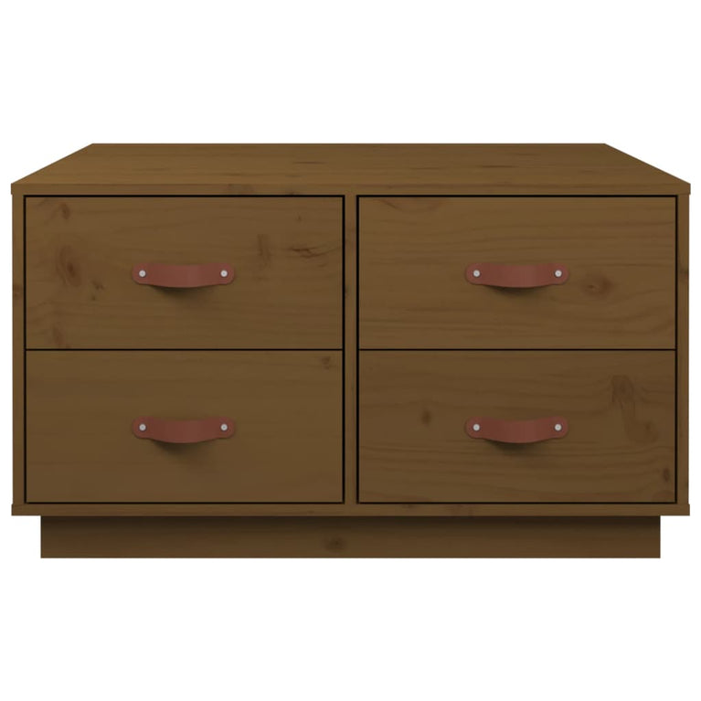 Salontafel 80x80x45 cm massief grenenhout honingbruin MeubelReus