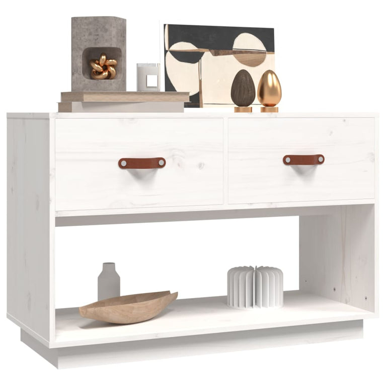 Tv-meubel 90x40x60 cm massief grenenhout wit MeubelReus