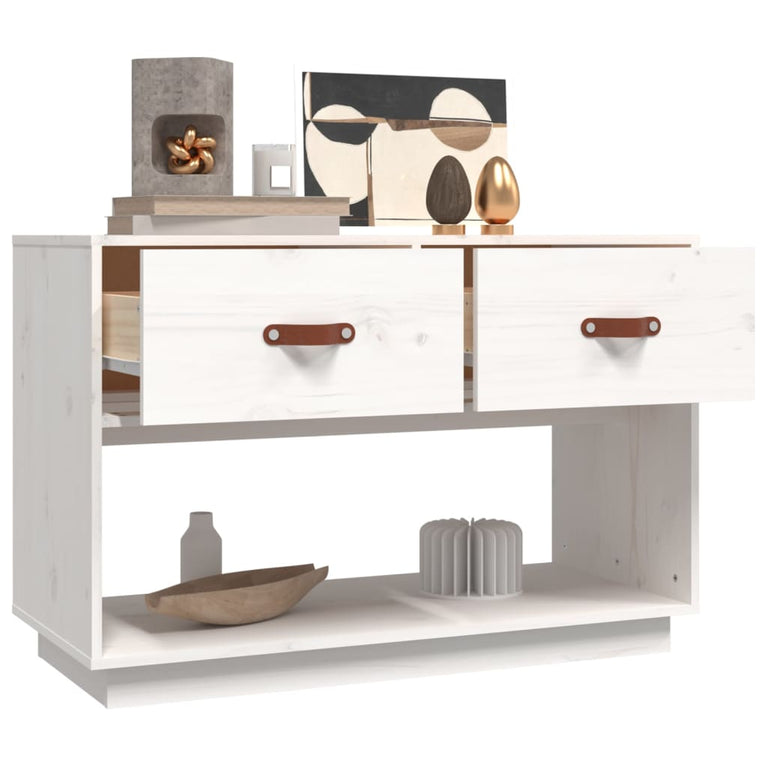 Tv-meubel 90x40x60 cm massief grenenhout wit MeubelReus