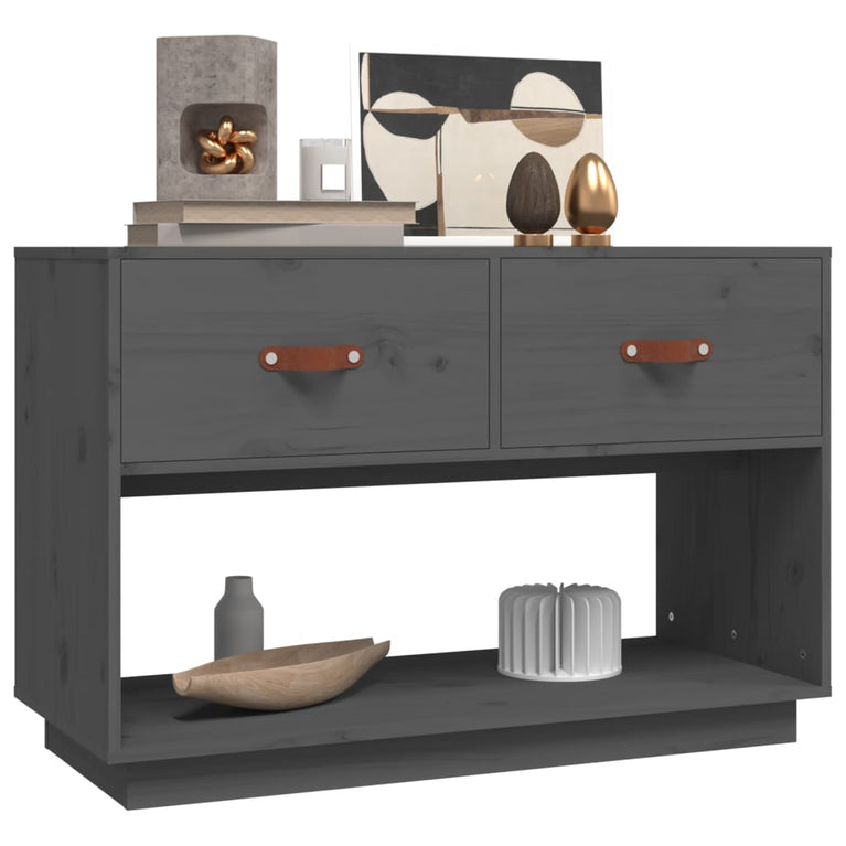 Tv-meubel 90x40x60 cm massief grenenhout grijs MeubelReus