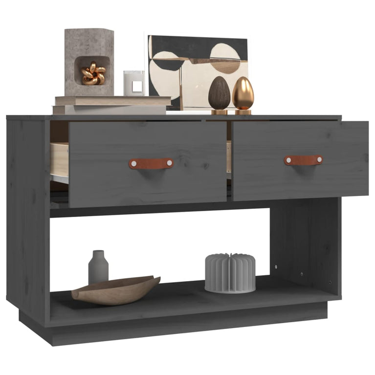 Tv-meubel 90x40x60 cm massief grenenhout grijs MeubelReus