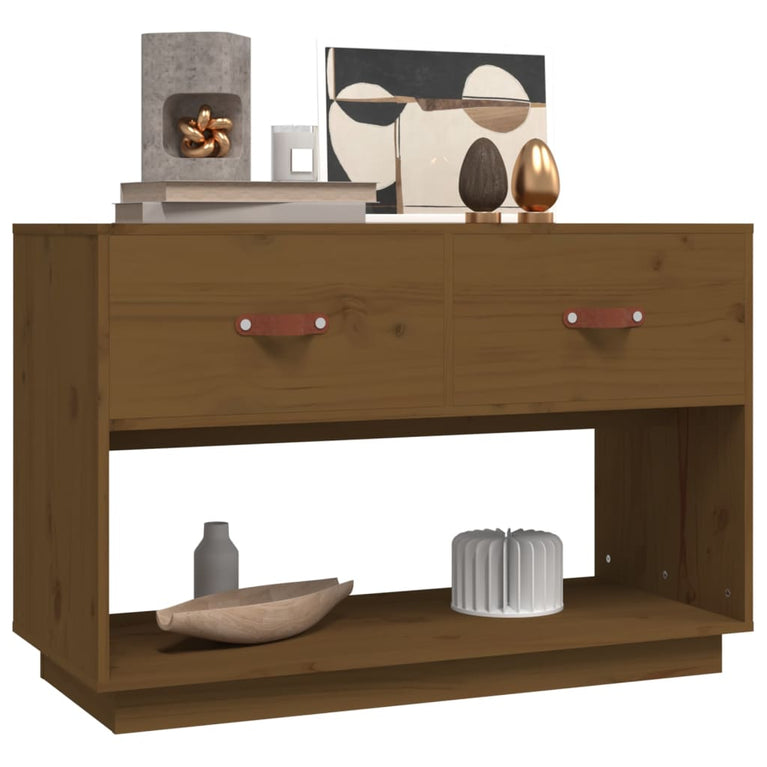 Tv-meubel 90x40x60 cm massief grenenhout honingbruin MeubelReus