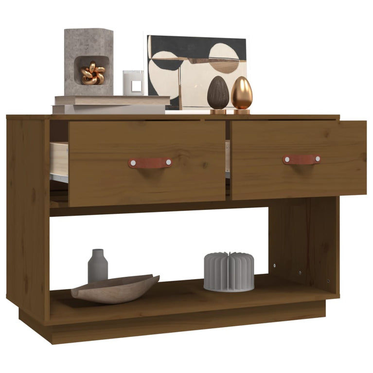 Tv-meubel 90x40x60 cm massief grenenhout honingbruin MeubelReus