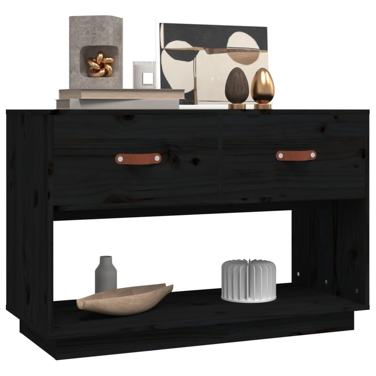 Tv-meubel 90x40x60 cm massief grenenhout zwart MeubelReus