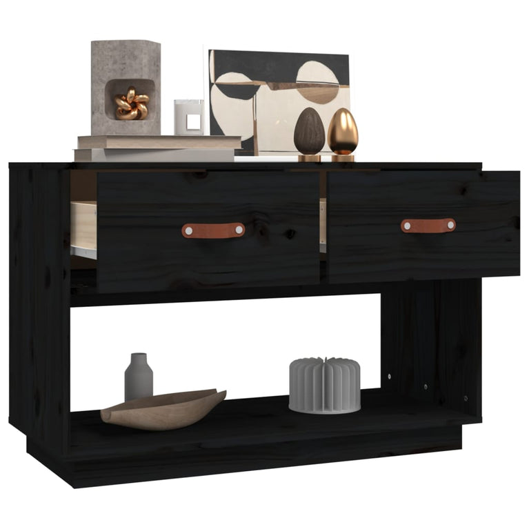 Tv-meubel 90x40x60 cm massief grenenhout zwart MeubelReus