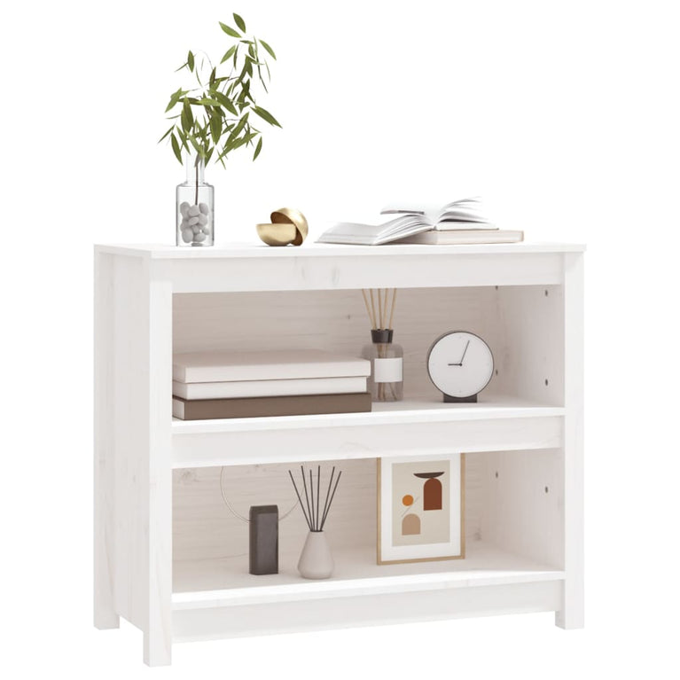 Boekenkast 80x35x68 cm massief grenenhout wit MeubelReus
