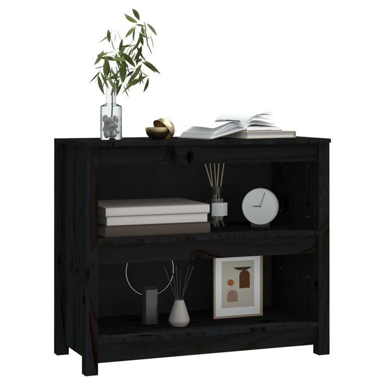 Boekenkast 80x35x68 cm massief grenenhout zwart MeubelReus