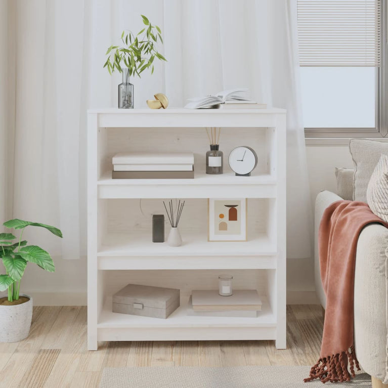 Boekenkast 80x35x97 cm massief grenenhout wit MeubelReus