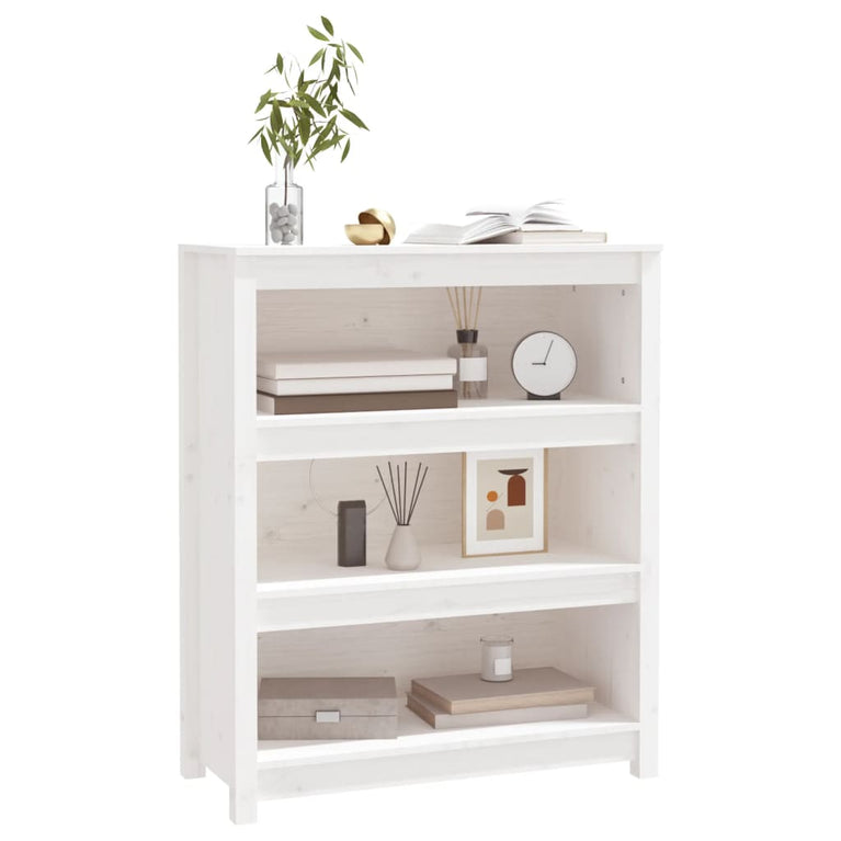 Boekenkast 80x35x97 cm massief grenenhout wit MeubelReus