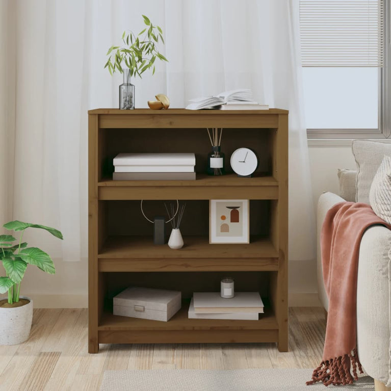 Boekenkast 80x35x97 cm massief grenenhout honingbruin MeubelReus