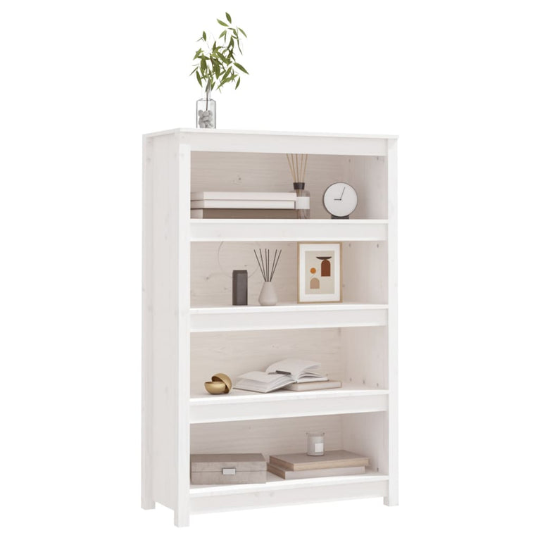 Boekenkast 80x35x126 cm massief grenenhout wit MeubelReus