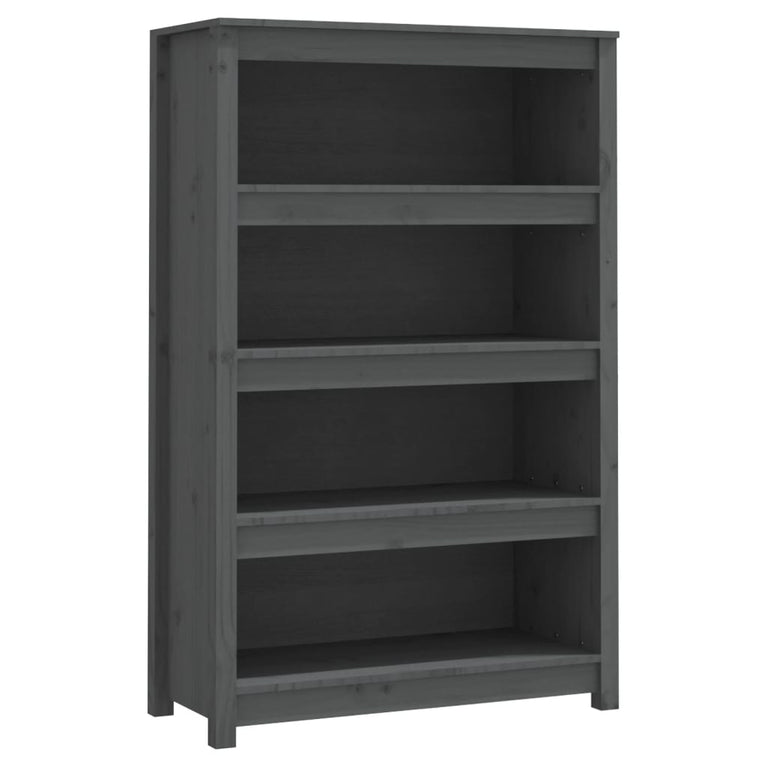 Boekenkast 80x35x126 cm massief grenenhout grijs MeubelReus