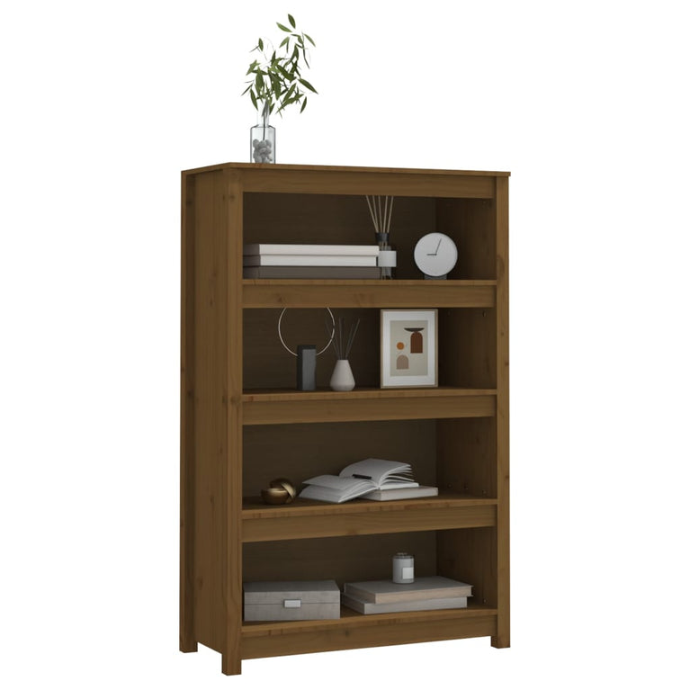 Boekenkast 80x35x126 cm massief grenenhout honingbruin MeubelReus