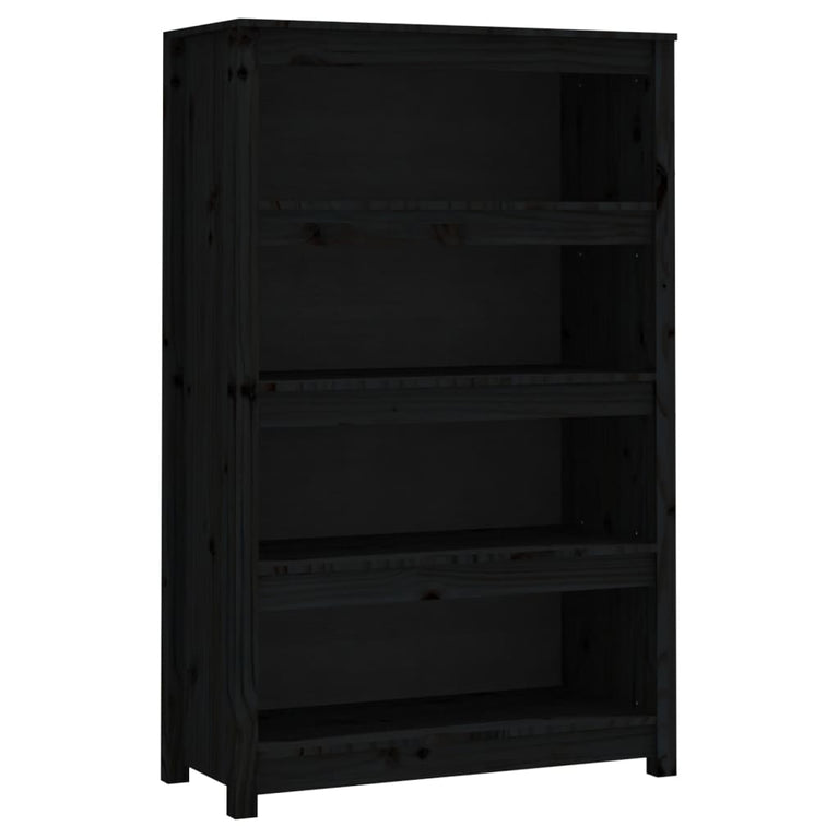 Boekenkast 80x35x126 cm massief grenenhout zwart MeubelReus