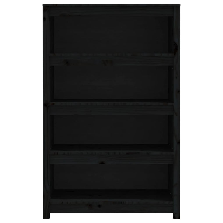 Boekenkast 80x35x126 cm massief grenenhout zwart MeubelReus
