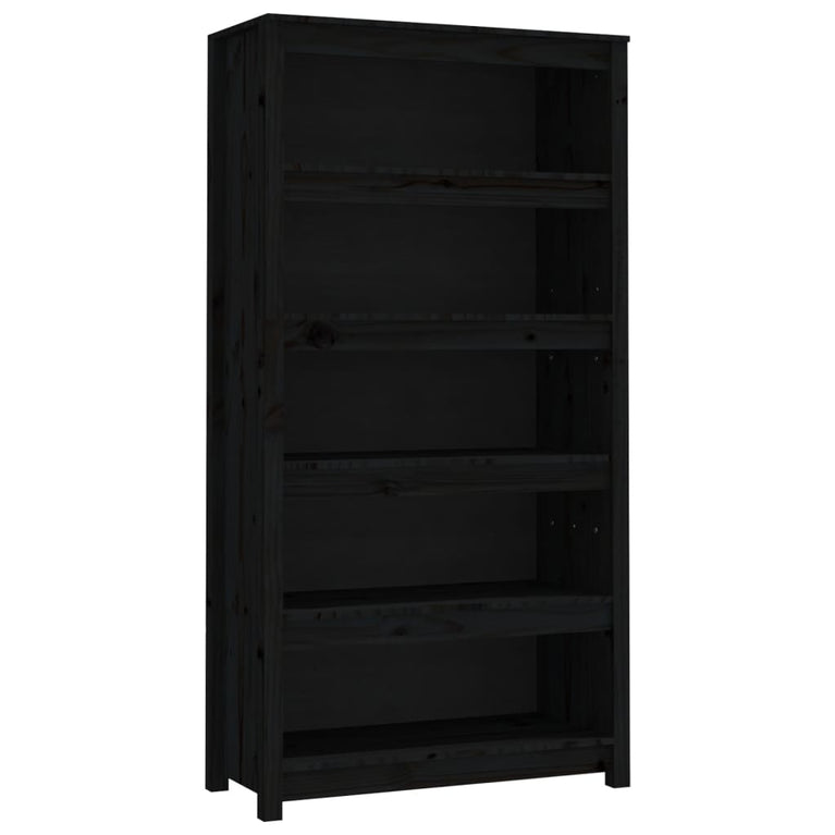 Boekenkast 80x35x154 cm massief grenenhout zwart MeubelReus