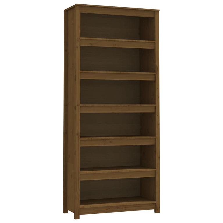 Boekenkast 80x35x183 cm massief grenenhout honingbruin MeubelReus