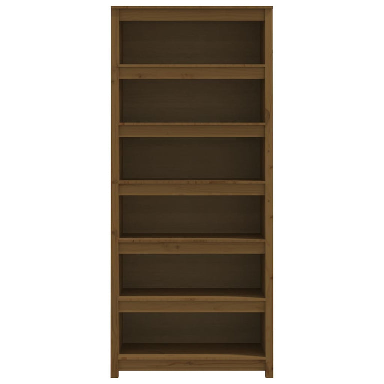 Boekenkast 80x35x183 cm massief grenenhout honingbruin MeubelReus