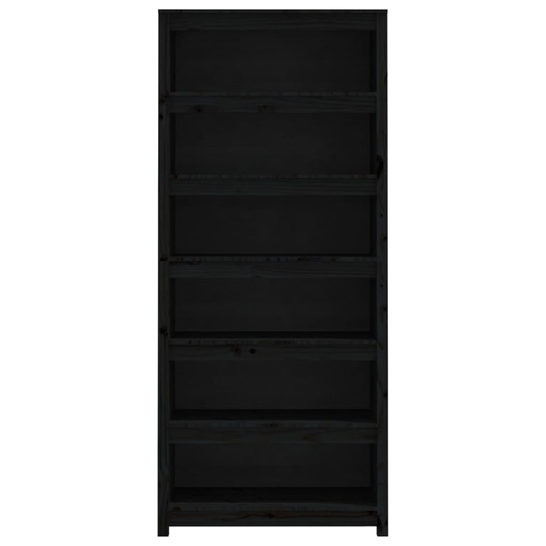 Boekenkast 80x35x183 cm massief grenenhout zwart MeubelReus