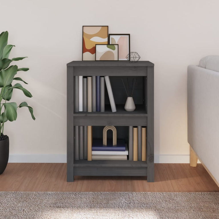 Boekenkast 50x35x68 cm massief grenenhout grijs MeubelReus