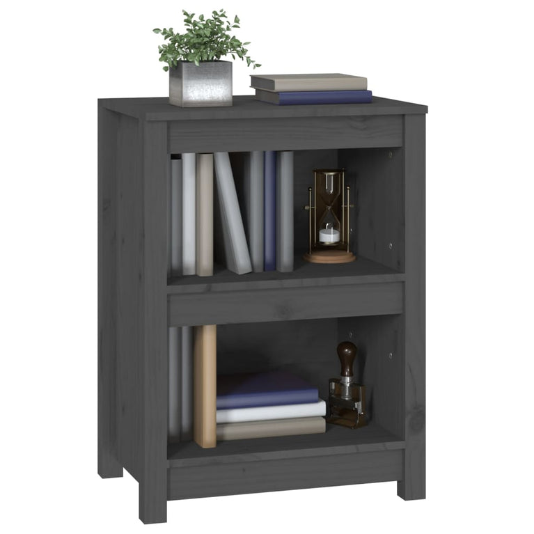 Boekenkast 50x35x68 cm massief grenenhout grijs MeubelReus