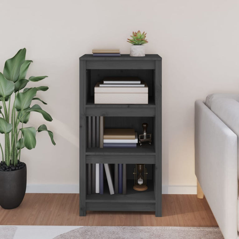 Boekenkast 50x35x97 cm massief grenenhout grijs MeubelReus