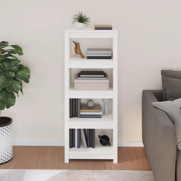 Boekenkast 50x35x125,5 cm massief grenenhout wit MeubelReus