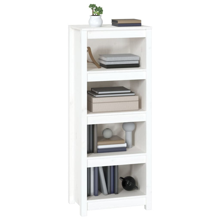Boekenkast 50x35x125,5 cm massief grenenhout wit MeubelReus