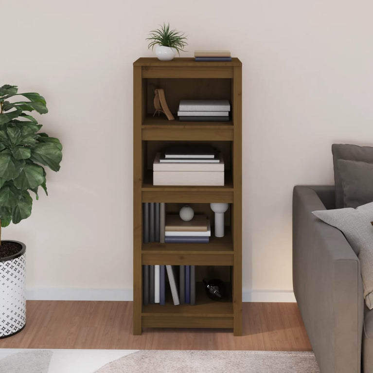 Boekenkast 50x35x125,5 cm massief grenenhout honingbruin MeubelReus