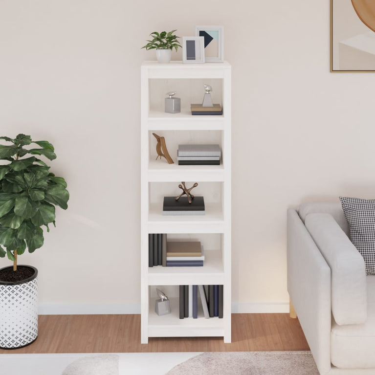 Boekenkast 50x35x154 cm massief grenenhout wit MeubelReus