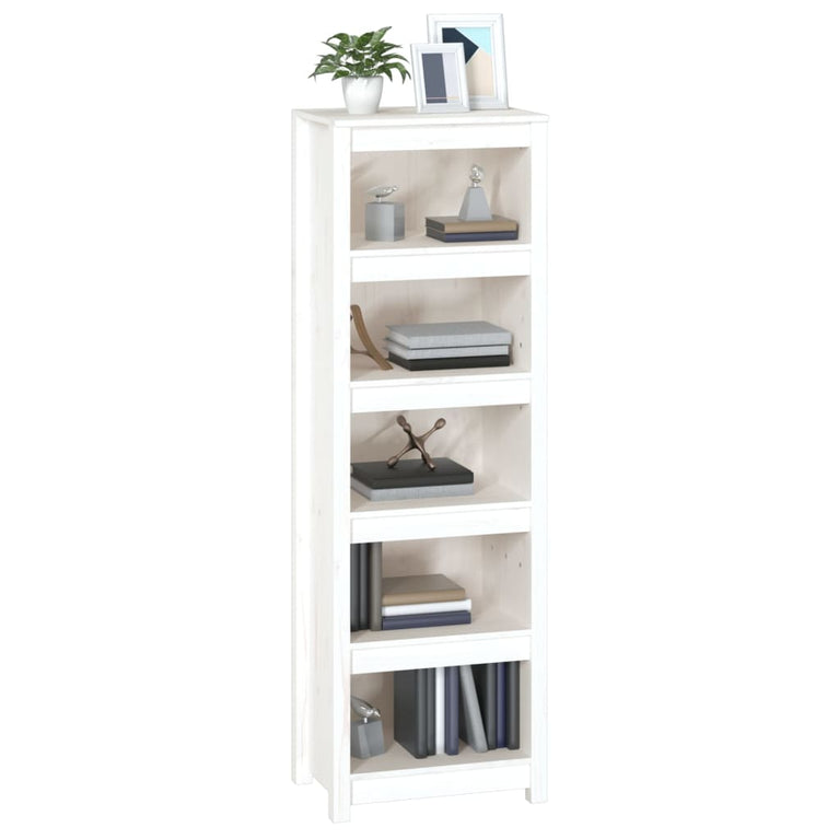 Boekenkast 50x35x154 cm massief grenenhout wit MeubelReus