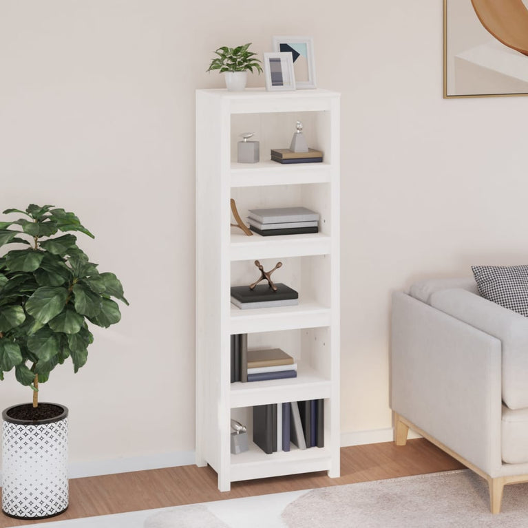Boekenkast 50x35x154 cm massief grenenhout wit MeubelReus