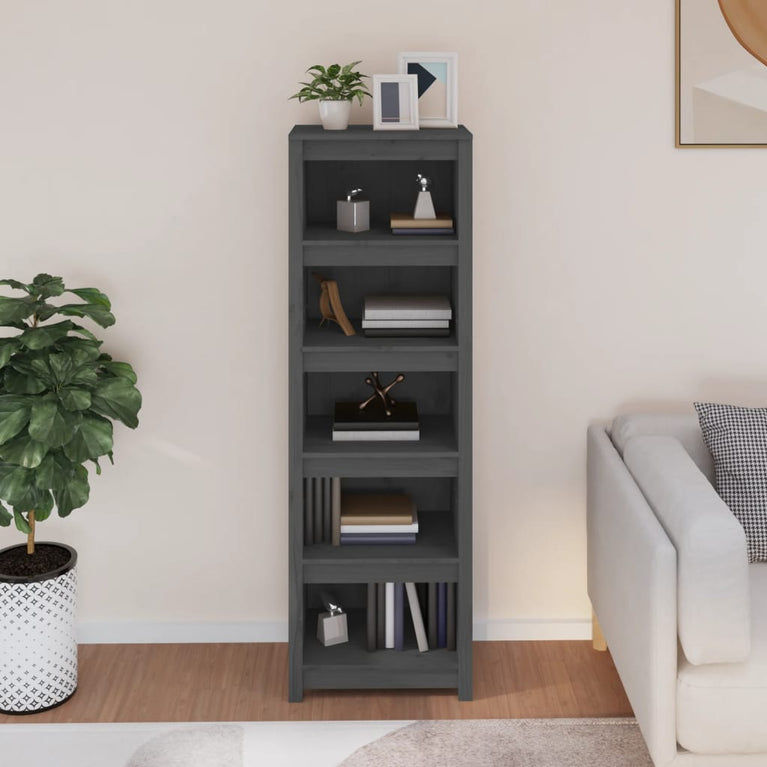 Boekenkast 50x35x154 cm massief grenenhout grijs MeubelReus