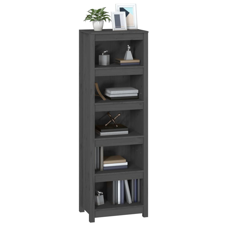 Boekenkast 50x35x154 cm massief grenenhout grijs MeubelReus