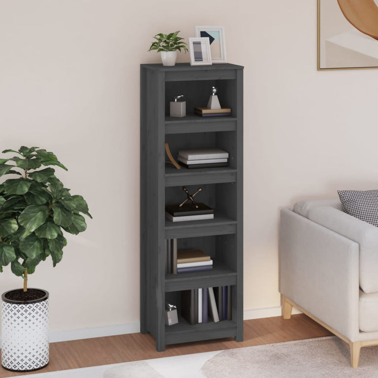 Boekenkast 50x35x154 cm massief grenenhout grijs MeubelReus