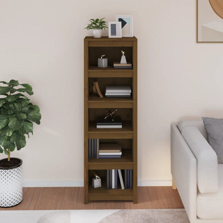 Boekenkast 50x35x154 cm massief grenenhout honingbruin MeubelReus