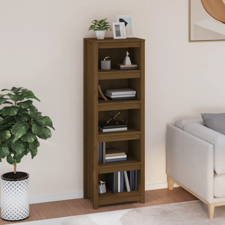 Boekenkast 50x35x154 cm massief grenenhout honingbruin MeubelReus