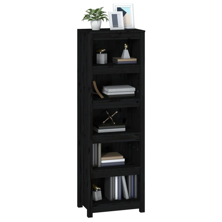 Boekenkast 50x35x154 cm massief grenenhout zwart MeubelReus