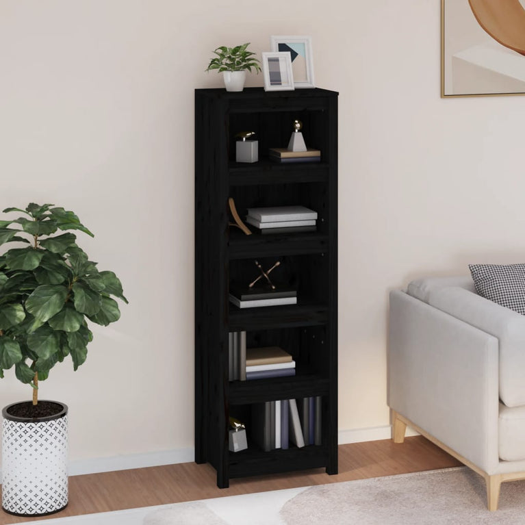 Boekenkast 50x35x154 cm massief grenenhout zwart MeubelReus
