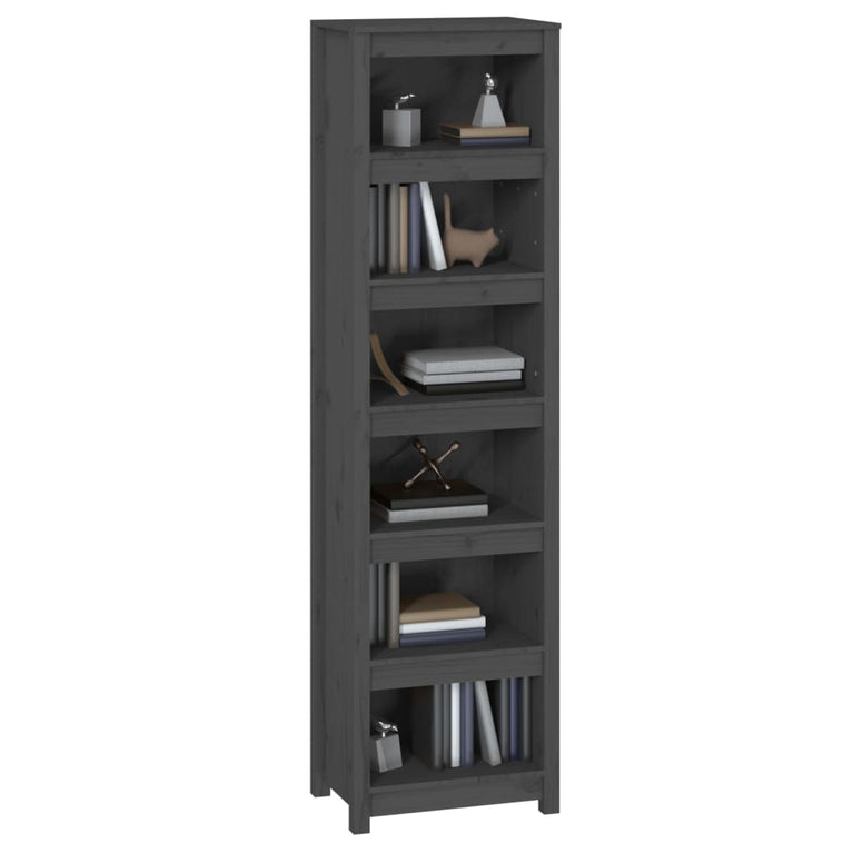 Boekenkast 50x35x183 cm massief grenenhout grijs MeubelReus