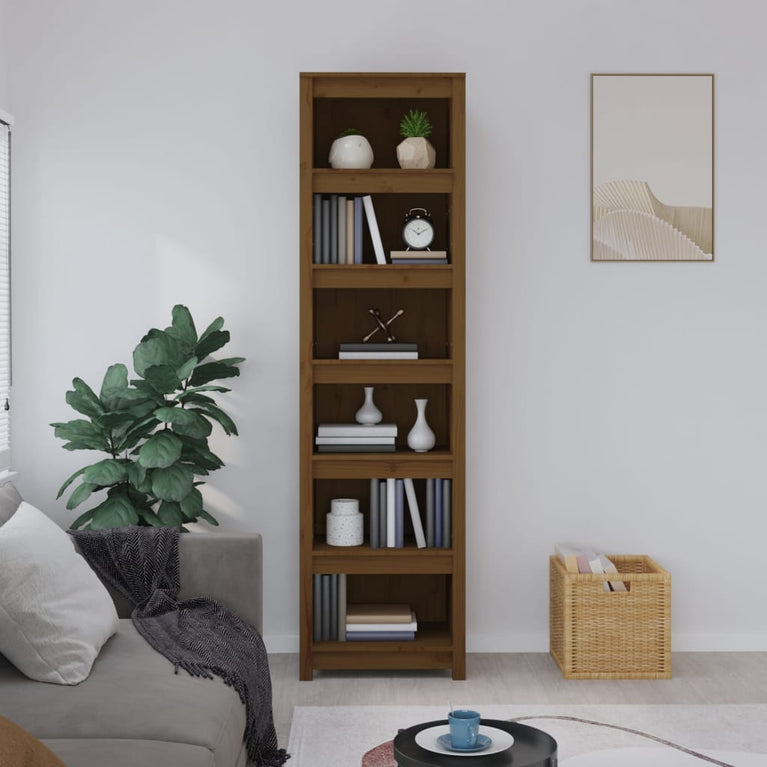 Boekenkast 50x35x183 cm massief grenenhout honingbruin MeubelReus