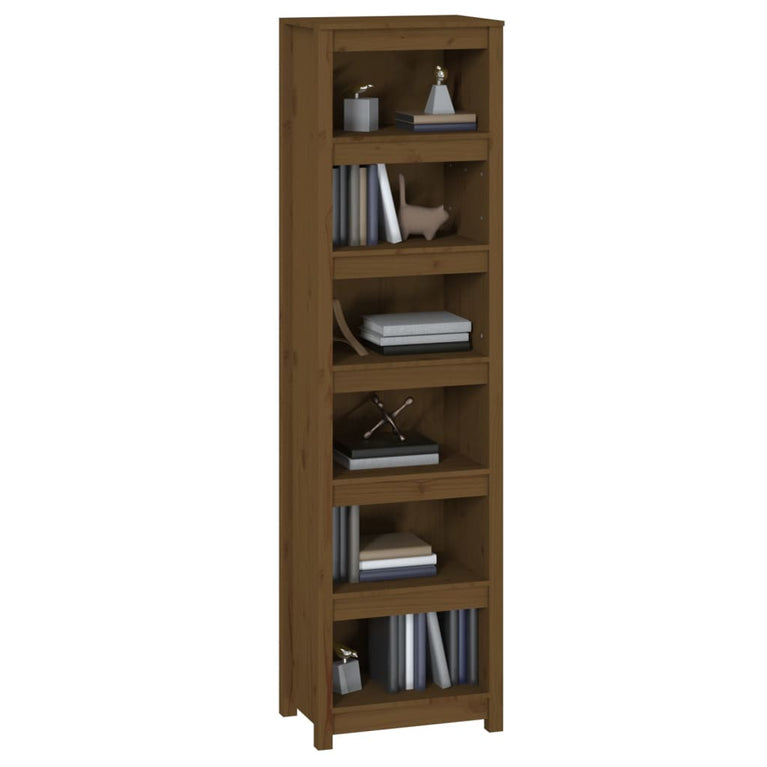 Boekenkast 50x35x183 cm massief grenenhout honingbruin MeubelReus