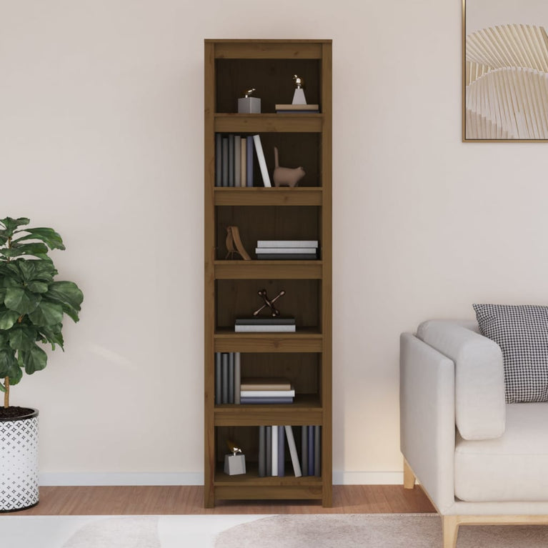 Boekenkast 50x35x183 cm massief grenenhout honingbruin MeubelReus