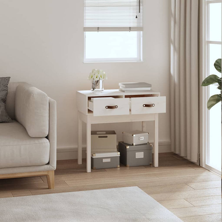 Wandtafel 76,5x40x75 cm massief grenenhout wit MeubelReus