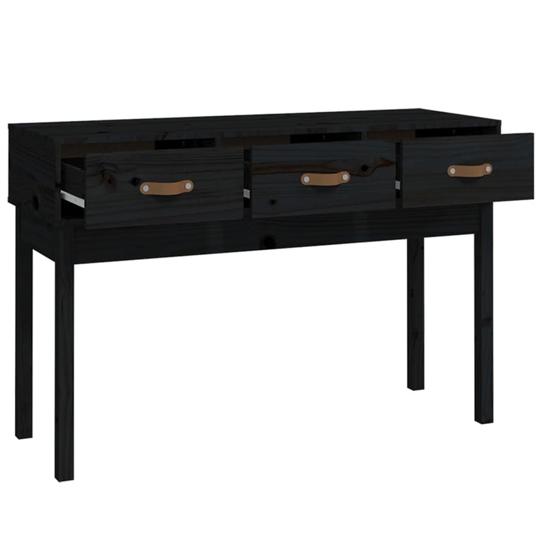 Wandtafel 114x40x75 cm massief grenenhout zwart MeubelReus