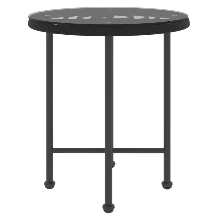 Eettafel Ø50 cm gehard glas en staal zwart MeubelReus