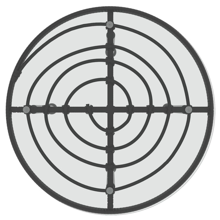 Eettafel Ø50 cm gehard glas en staal zwart MeubelReus