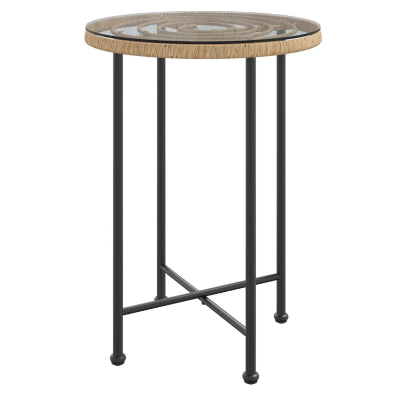Eettafel Ø55 cm gehard glas en staal MeubelReus