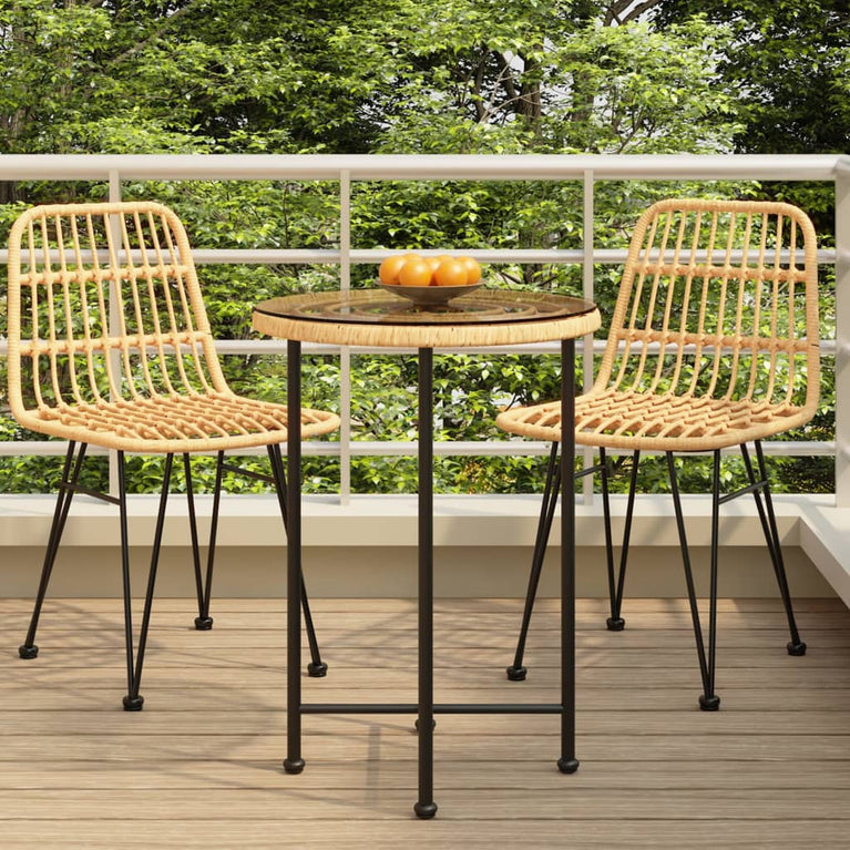 Eettafel Ø55 cm gehard glas en staal MeubelReus