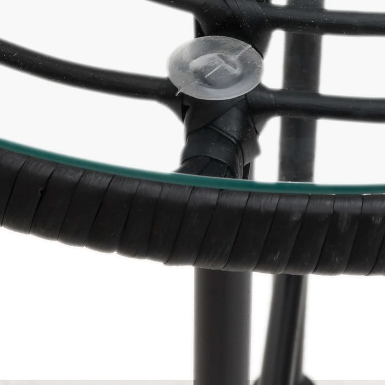 Eettafel Ø55 cm gehard glas en staal zwart MeubelReus